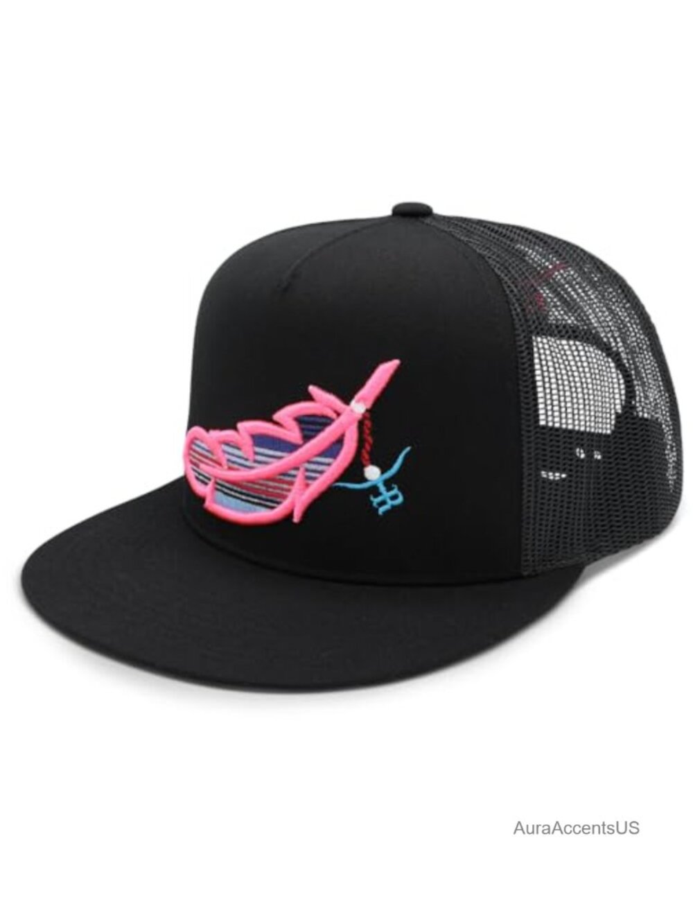 Western Feathered Graphic Trucker Hat High Profile Snapback
